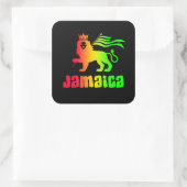 Jamaica Rasta Lion Quadratischer Aufkleber (Tasche)