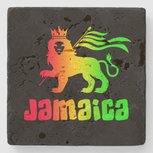 Jamaica Rasta Lion Steinuntersetzer (Vorderseite)