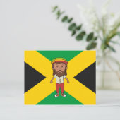 Jamaica Rasta Man Country Flag Postcard Gift Idee Postkarte (Stehend Vorderseite)