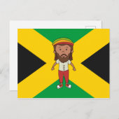 Jamaica Rasta Man Country Flag Postcard Gift Idee Postkarte (Vorne/Hinten)