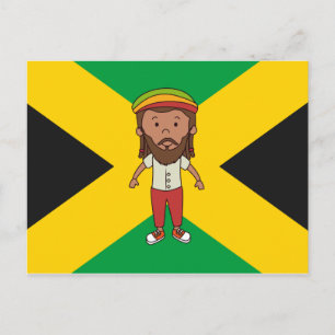 Jamaica Rasta Man Country Flag Postcard Gift Idee Postkarte