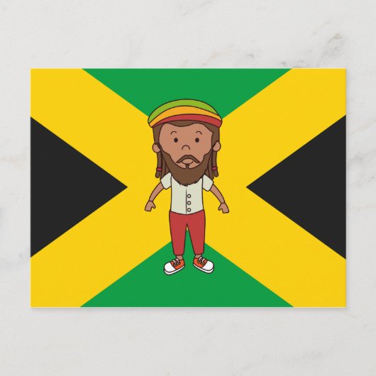 Jamaica Rasta Man Country Flag Postcard Gift Idee Postkarte (Vorderseite)