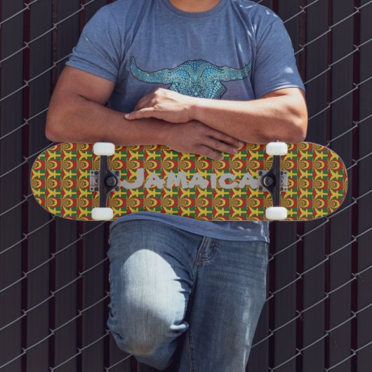 Jamaica Red Golden Green Skateboard (Außenbereich 3)
