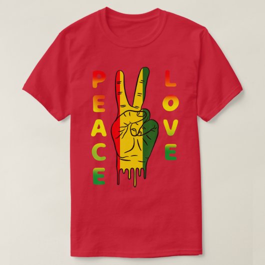 Jamaica Reggae Music Rasta Pride Peace Liebe T-Shirt (Design vorne)