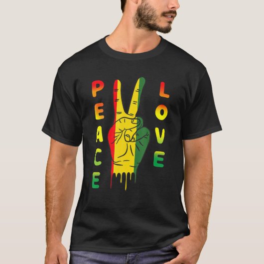 Jamaica Reggae Music Rasta Pride Peace Lov T-Shirt (Vorderseite)