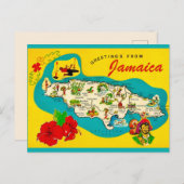 Jamaica Retro Karte Postkarte (Vorne/Hinten)