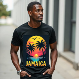 Jamaica Retro Sunset - Vintager tropischer Palmenb T-Shirt