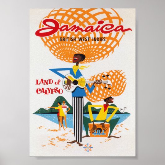 Jamaica Retro Vintage Travel Poster (Vorne)