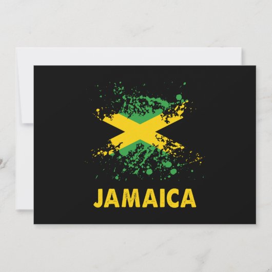 Jamaica Retro Wasserfarben Jamaikanische Flagge Einladung (Vorderseite)