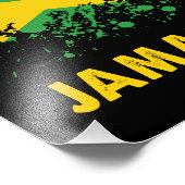 Jamaica Retro Wasserfarben Jamaikanische Flagge Fotodruck (Ecke)