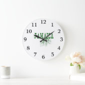 Jamaica Rooted Green Tree Roots Jamaican Word Art Große Wanduhr (Zuhause)