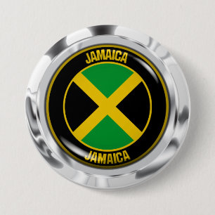 Jamaica Round Emblem Button
