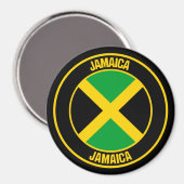 Jamaica Round Emblem Magnet (Vorderseite/Rückseite)
