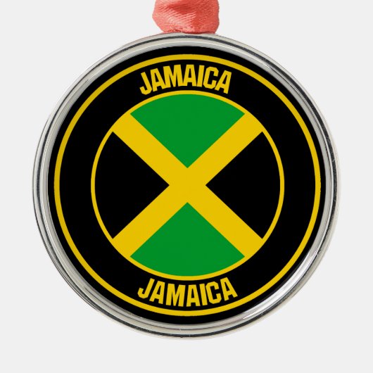 Jamaica Round Emblem Ornament Aus Metall (Vorne)