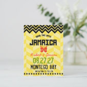 JAMAICA Save the Date Leinenpapier (Stehend Vorderseite)