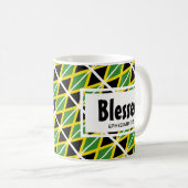 JAMAICA Scripting Patriotic White Jamaican Flag Kaffeetasse (VorderseiteRechts)