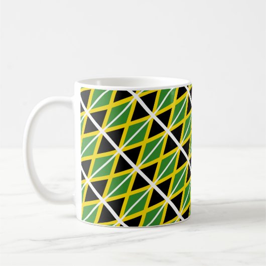JAMAICA Scripting Patriotic White Jamaican Flag Kaffeetasse (Links)