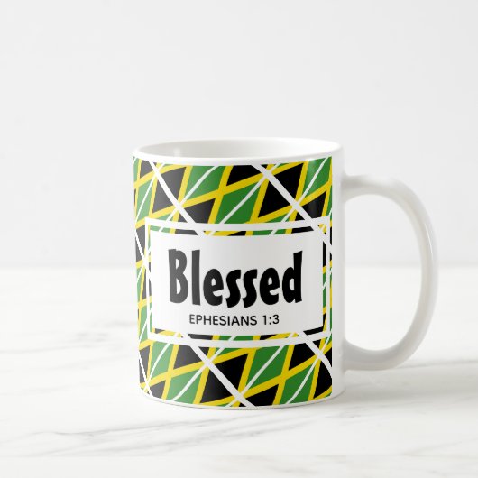 JAMAICA Scripting Patriotic White Jamaican Flag Kaffeetasse (Rechts)