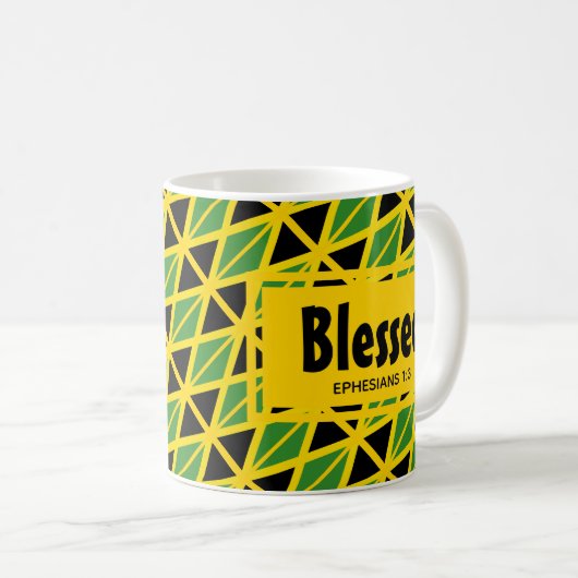 JAMAICA Scripting Patriotic Yellow Jamaican Flag Kaffeetasse (VorderseiteRechts)