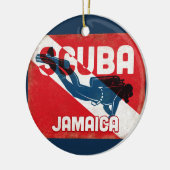 Jamaica Scuba Diver - Blue Retro Keramik Ornament (Links)