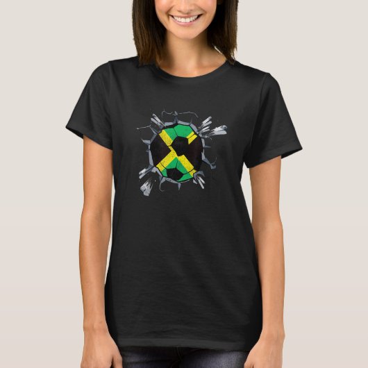 Jamaica Soccer Team Supporter Jamaica Flag T-Shirt (Vorderseite)
