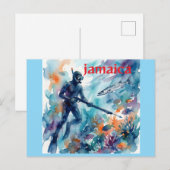 Jamaica spearfishing postkarte (Vorne/Hinten)