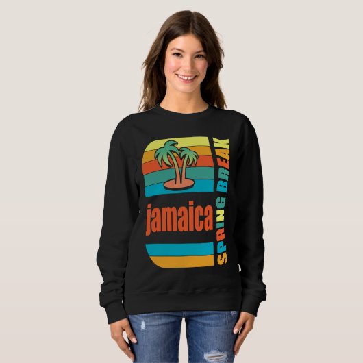 Jamaica Spring Break High School Retro Beach Graph Sweatshirt (Vorne ganz)