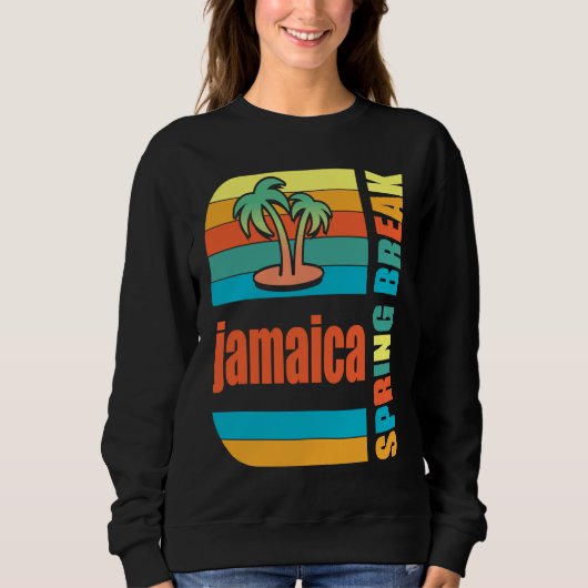 Jamaica Spring Break High School Retro Beach Graph Sweatshirt (Vorderseite)