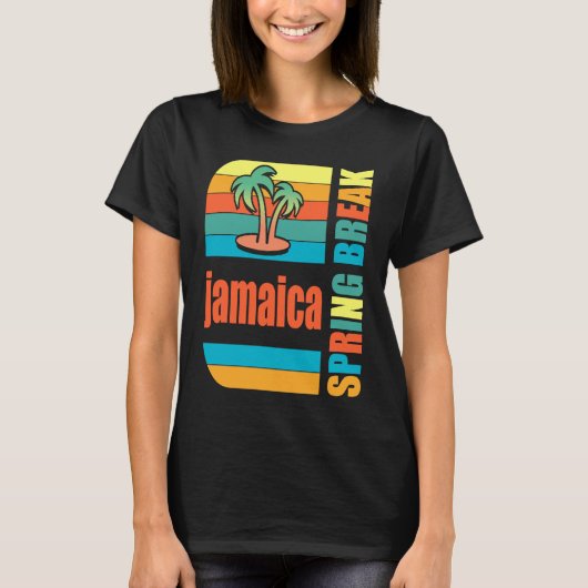 Jamaica Spring Break High School Retro Beach Graph T-Shirt (Vorderseite)