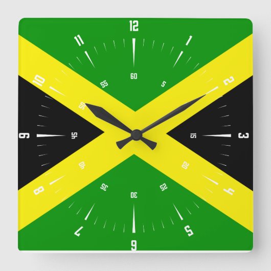 Jamaica square wall clock quadratische wanduhr (Vorderseite)