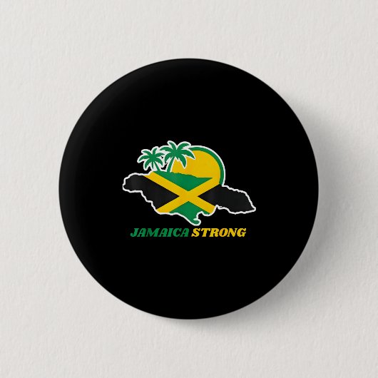 Jamaica Strong I Love Jamaican Flag Heart Women Me Button (Vorderseite)