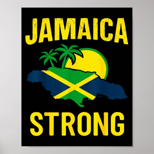 Jamaica Strong I Love Jamaican Flag Heart Women Me Poster (Vorne)