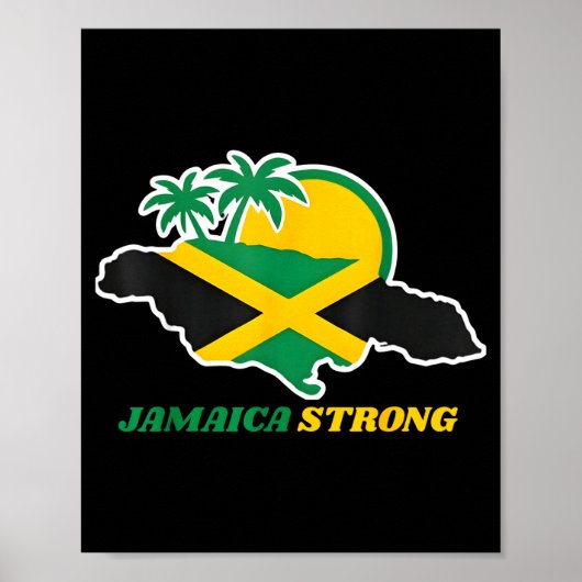 Jamaica Strong I Love Jamaican Flag Heart Women Me Poster (Vorne)