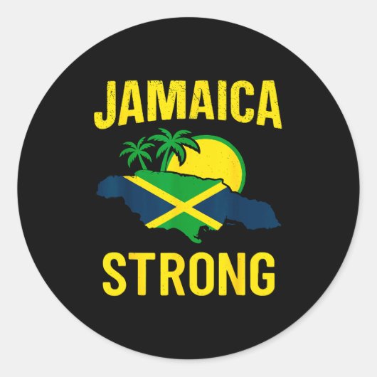 Jamaica Strong I Love Jamaican Flag Heart Women Me Runder Aufkleber (Vorderseite)