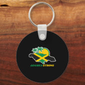 Jamaica Strong I Love Jamaican Flag Heart Women Me Schlüsselanhänger (Vorderseite)