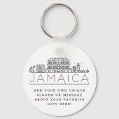 Jamaica Stylized Skyline| Custom Slogan Schlüsselanhänger (Vorderseite)