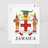 JAMAICA - Symbol/Wappen/Fahne/Farben/Emblem Postkarte (Vorne/Hinten)