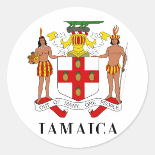 JAMAICA - Symbol/Wappen/Fahne/Farben/Emblem Runder Aufkleber