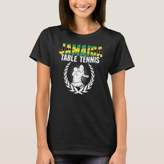 Jamaica Table Tennis   Jamaican Ping Pong Supporte T-Shirt (Vorderseite)