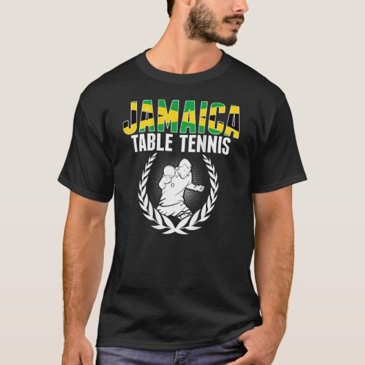 Jamaica Table Tennis Jamaican Ping Pong Supporte T-Shirt (Vorderseite)