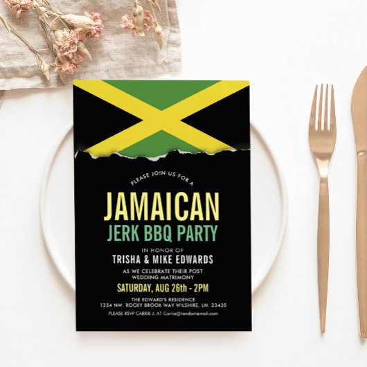 Jamaica Themed Cuisine | Party Flag Einladung