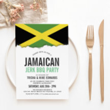 Jamaica Themed Cuisine | Party Flag Einladung Weiß