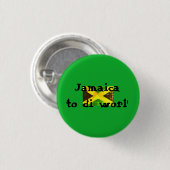 Jamaica to the world Jamaican flag green Button (Vorne & Hinten)