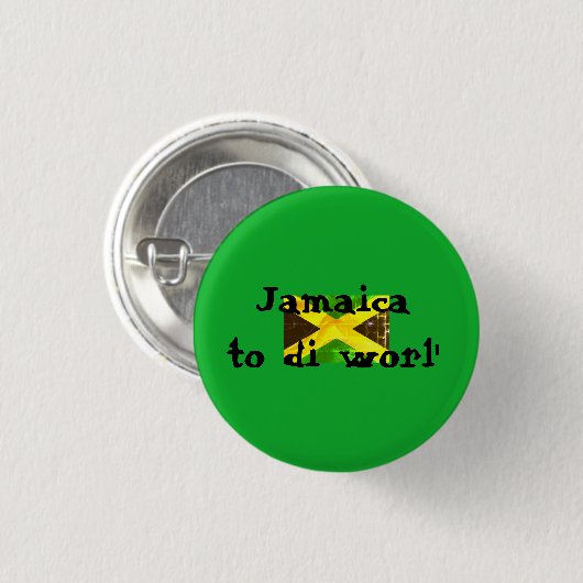 Jamaica to the world Jamaican flag green Button (Vorne & Hinten)