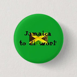 Jamaica to the world Jamaican flag green Button