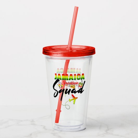 Jamaica Vacation Squad Group Matching Reggae Acryltrinkbecher (Rückseite)