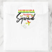 Jamaica Vacation Squad Group Matching Reggae Runder Aufkleber (Tasche)