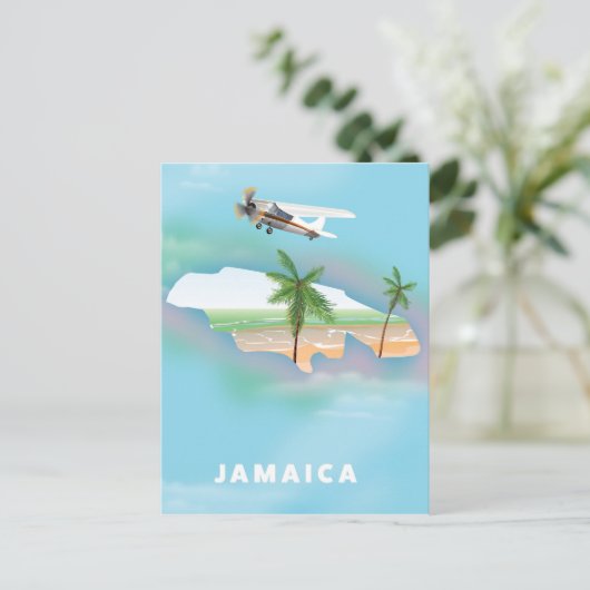 Jamaica Vintage Reiseplakat Postkarte (Stehend Vorderseite)