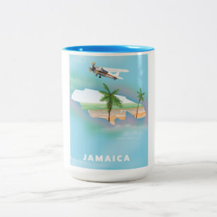 Jamaica Vintage Reiseplakat Zweifarbige Tasse
