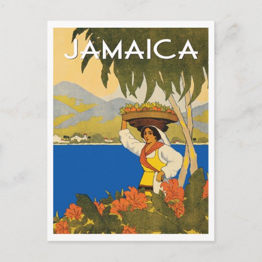 Jamaica Vintage Stil Postkarte (Vorderseite)